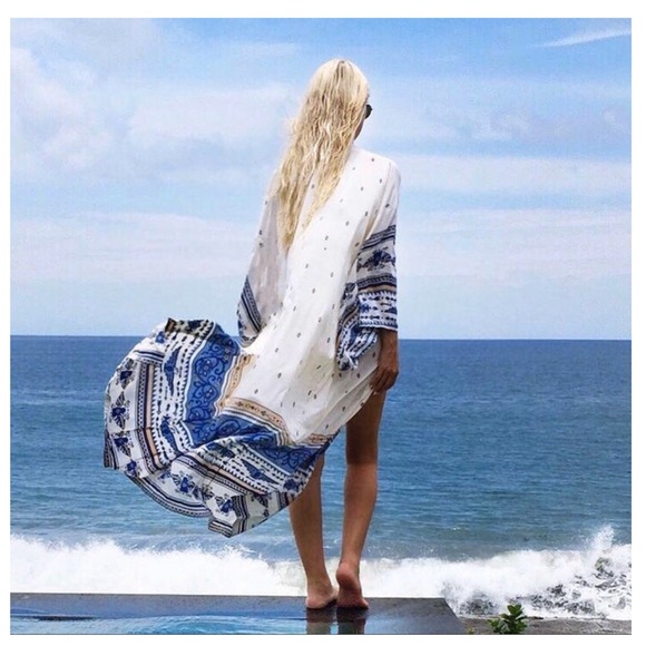 Boho Kimono Duster Cover-Up | OSFA | Tribal Aztec - Picture 3 of 8